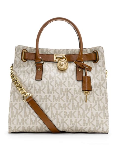 michael michael kors hamilton large tote vanilla white|michael kors nouveau hamilton bag.